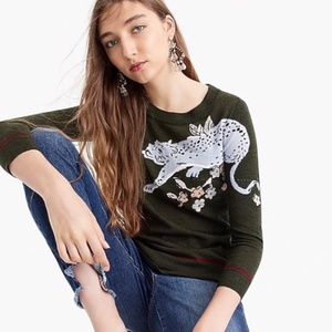 J.Crew Tippi Sweater with intarsia cheetah